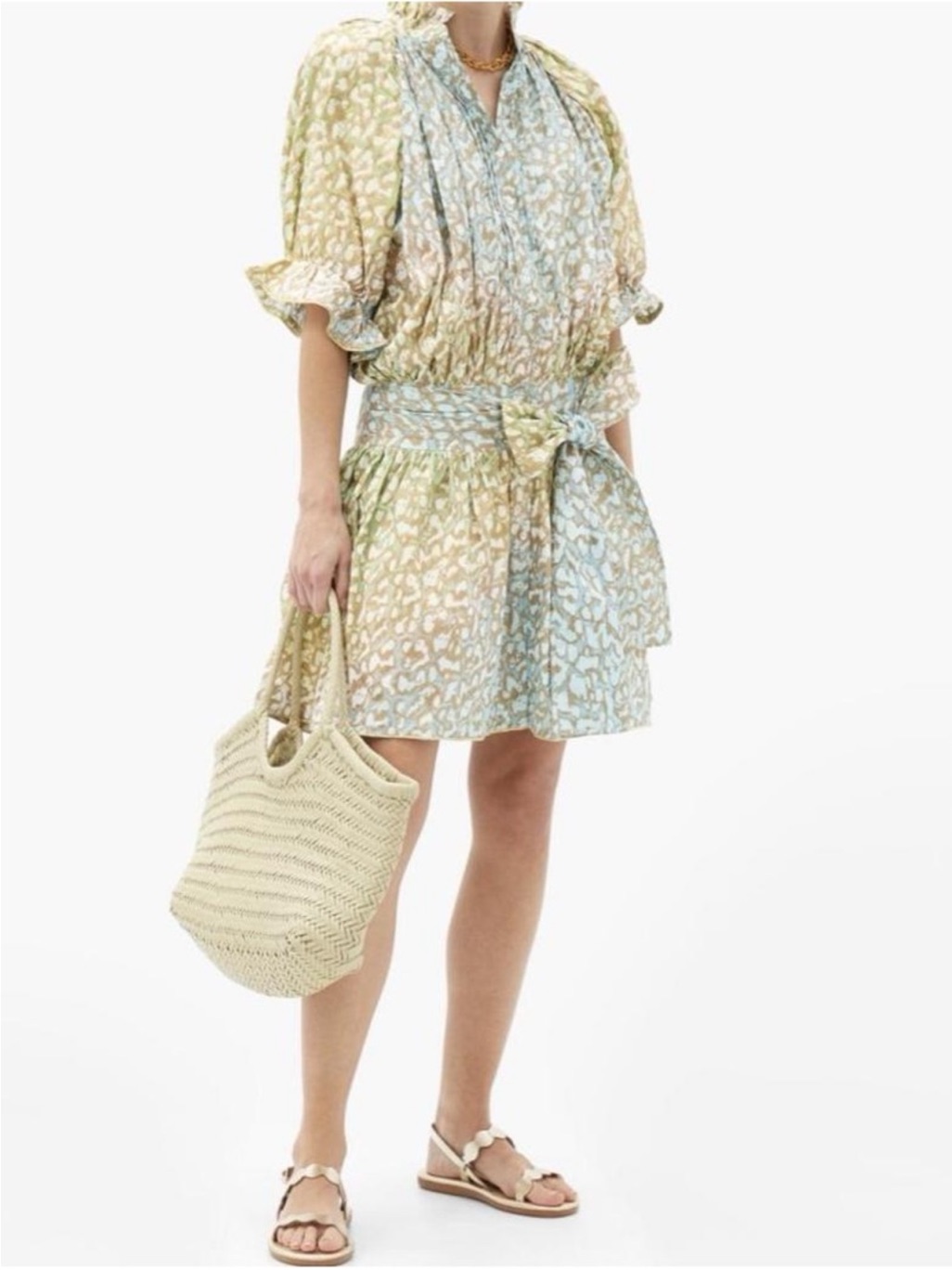 Juliet Dunn Dress Tan White Cream Size 0